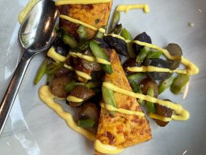 baked frittata with early spring asparagus at Equinox Restaurant in Washington