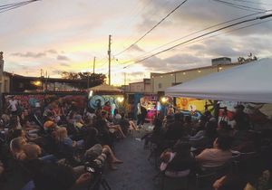 Sun setting on an event. Check out our website for the full calendar of upcoming events. at Harold's Coffee Lounge in West Palm Beach