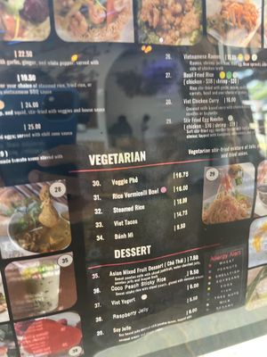 Vegetarian menu  at Chill Zone Cafe in Arlington