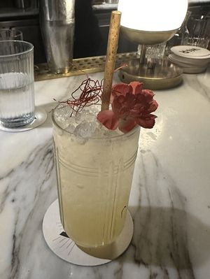 I do not remember what this mocktail was all about but I do know I had to say no honey!  at Whisky & Ramen in Anchorage