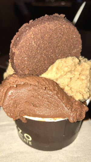 Gelato e biscotto raw  at Grezzo Raw Chocolate in Rome