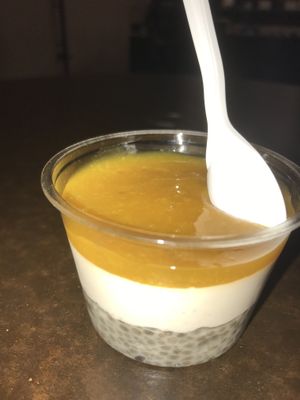 Coconut and mango with chia base at Grezzo Raw Chocolate in Rome