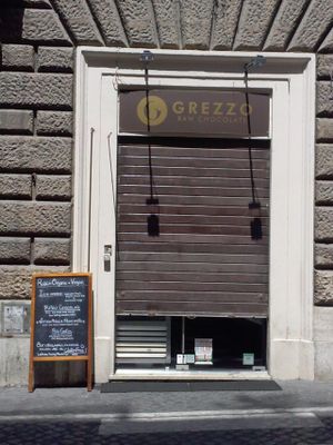 opening for the day at Grezzo Raw Chocolate in Rome