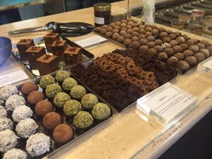 Truffles and cookies at Grezzo Raw Chocolate in Rome