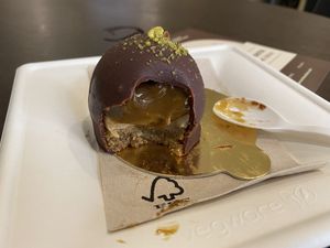 yummy pistachio chocolate at Grezzo Raw Chocolate in Rome