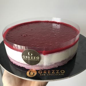 Raspberry Tiramisu  at Grezzo Raw Chocolate in Rome