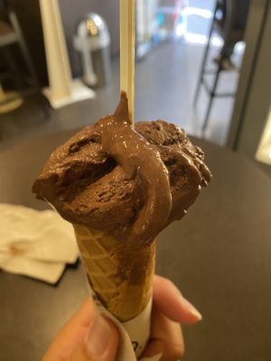 Raw chocolate gelato  at Grezzo Raw Chocolate in Rome