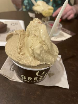 Pistachio/hazelnut gelato   at Grezzo Raw Chocolate in Rome