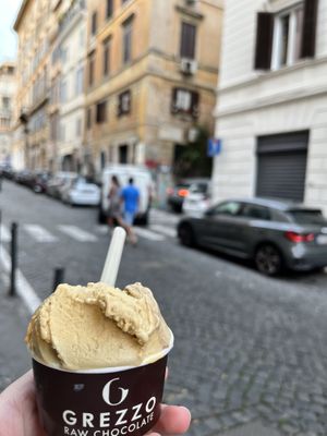 Salted caramel and pistachio  at Grezzo Raw Chocolate in Rome