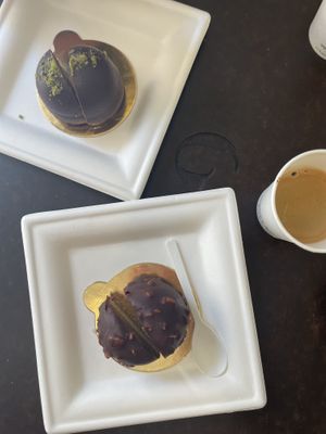 Pistachio (top) and hazelnut (bottom)   at Grezzo Raw Chocolate in Rome
