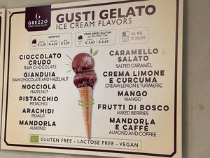 Ice Cream Flavors (July 2023) at Grezzo Raw Chocolate in Rome