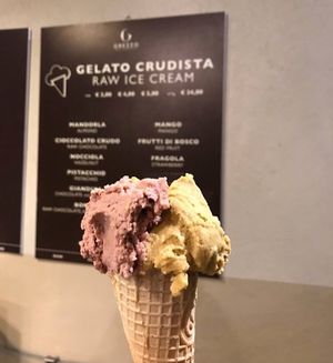 Bonet & Mango Raw Vegan Ice cream at Grezzo at Grezzo Raw Chocolate in Rome