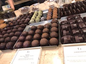 Some of the pralines  at Grezzo Raw Chocolate in Rome