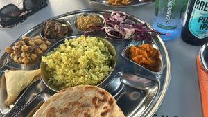 Vegan Thali.  at Camino Curry in Santiago De Compostela
