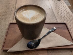 Oat latte at Plant Shack in London