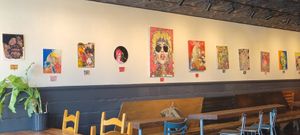 Lounge and art areas at Firecreek Coffee Company in Flagstaff