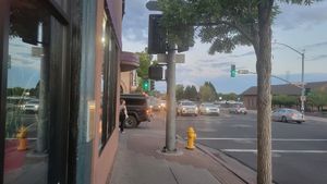 Downtown from door at Firecreek Coffee Company in Flagstaff