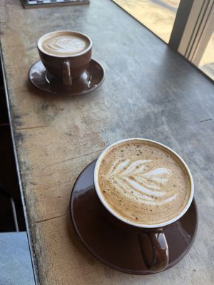 The close one is a horchata latte with oat milk. Very good!   at Firecreek Coffee Company in Flagstaff