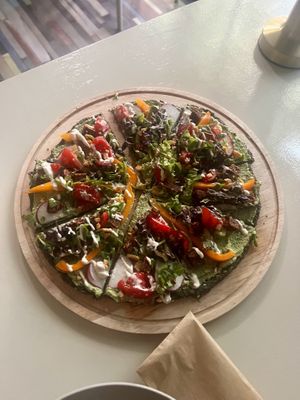 Raw pizza  at Ecospace in Yerevan