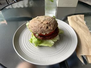 Vegan burger  at Ecospace in Yerevan