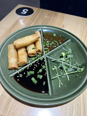 Spring rolls with pea micro greens   #Veganuary at Wypas in Poznan