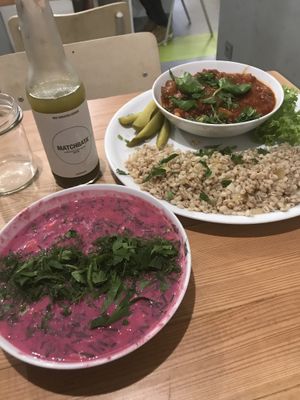 Bortsch and Hungarian Goulash  at Wypas in Poznan