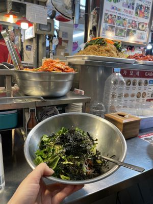 Bibimbap pre mix  at Vegan Seoul Market Food Tour  in Seoul
