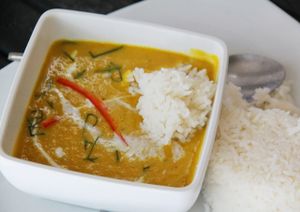 Time for Lime´s fabulous pumpkin soup. Outside high season you may order single dishes from the tasting menu, if the restaurant is not too full.  at Time for Lime in Koh Lanta