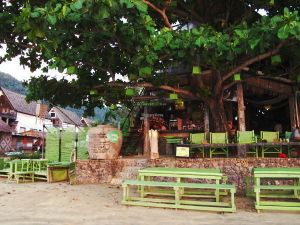 The restaurant from the beach.  at Time for Lime in Koh Lanta
