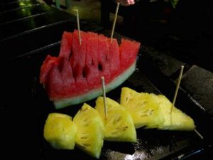 Vegan tasting menu: 6th course fruits at Time for Lime in Koh Lanta