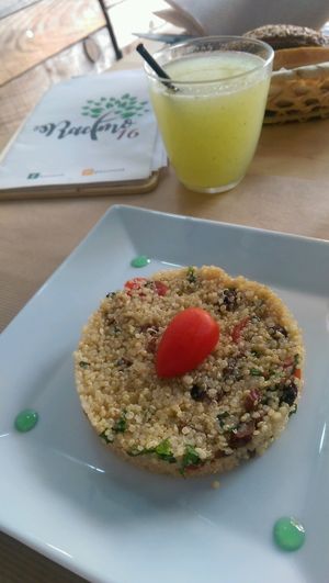 tabole and melon juice  at Racimo16 in Gran Canaria