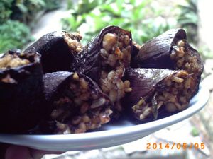 dry eggplant stuffed dolma at Teneffus Cafe in Istanbul
