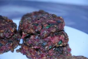 beet burger at Teneffus Cafe in Istanbul