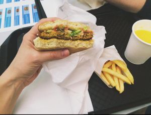 Istvanffi burger (hunger beat camera) at Istvanffi Veggie Burger - Lajos in Budapest