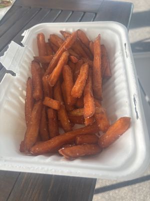 Yummy sweet potato fries  at Greens and Grains in Stone Harbor