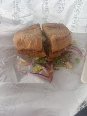 Buffalo sandwichh  at Greens and Grains in Stone Harbor