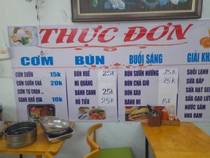 Menu at Quán Chay Tâm Phuc in Ho Chi Minh City
