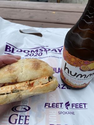 Vegan banh mi and kombucha  at Main Market Co-op in Spokane