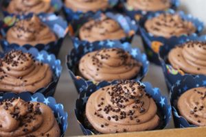 Vegan & Gluten-Free Double Chocolate Frosted Cupcakes at Sugar Beak Bakery in Irvine