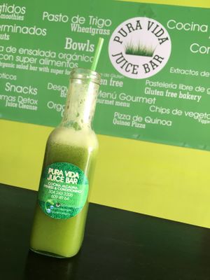 Really great juice this morning to get the life back into my sore muscles! at Pura Vida - Calle 121 in Bogota