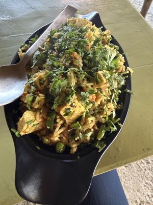 tofu biriyani  at Vegan Shala Cafe in Rishikesh