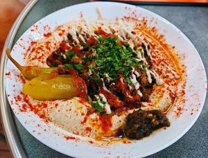 Hummus mit Hack at MOTEK in Frankfurt