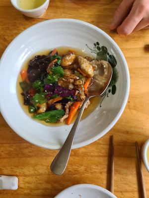 Sweet sour mushroom at Baru in Gyeongju