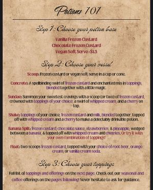 Menu   at Black Cat Frozen Custard in Portland