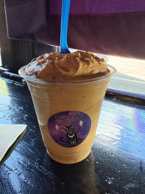 Concrete with vegan ice cream, peanut butter sauce, and vegan brownie! 10/10 delicious 🤤   at Black Cat Frozen Custard in Portland