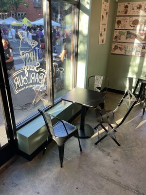 Seating  at Tipsy Scoop in Portland