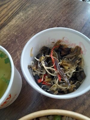 Vegan condiments for free at Quán chay Duyen in Ho Chi Minh City