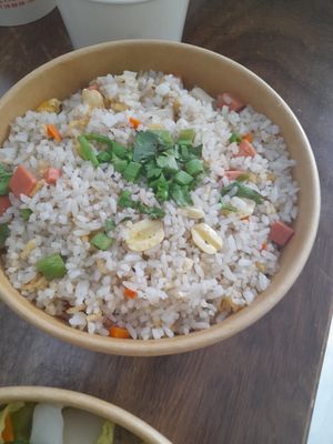 Fried rice lotus seeds at Quán chay Duyen in Ho Chi Minh City