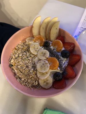 Greek yoghurt fruit bowl  at Syko Juice & Coffee bar in Sevilla