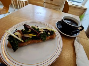 Grilled open sandwich at Ziomal in Poznan